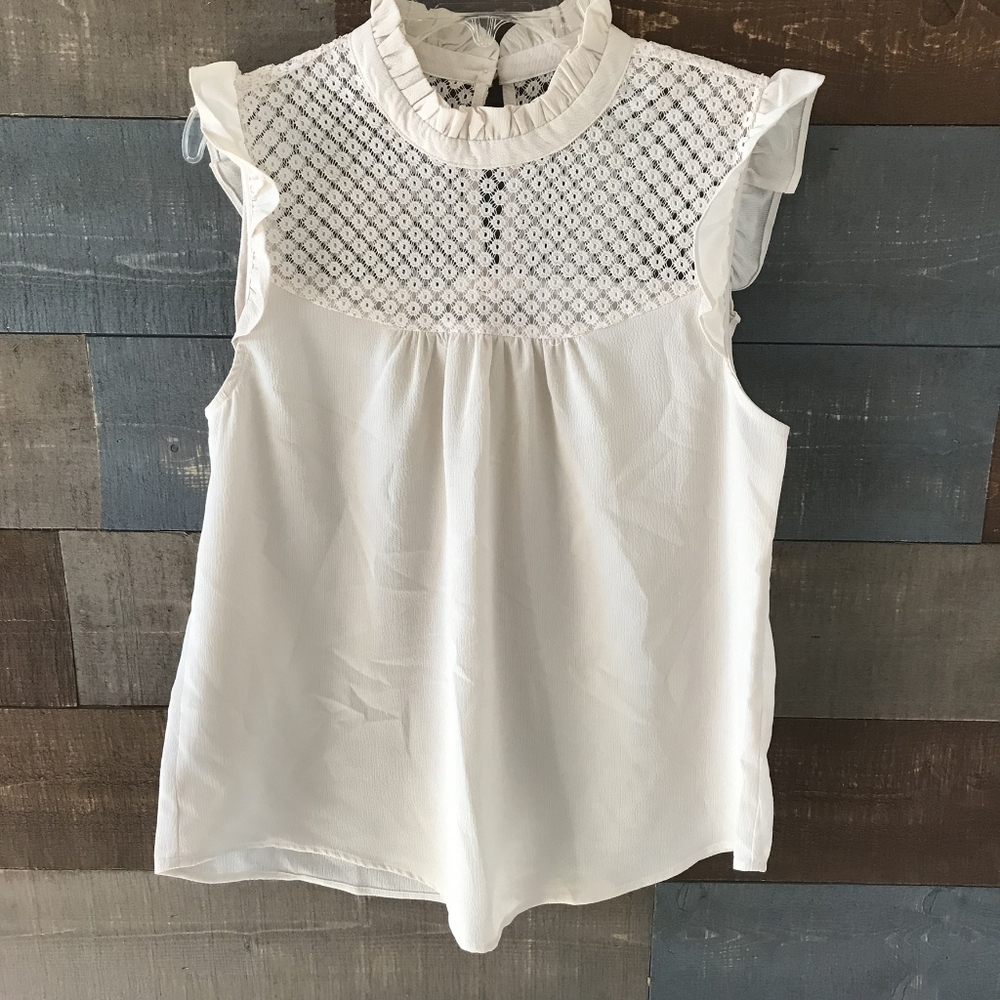 Cream Sleeveless Blouse